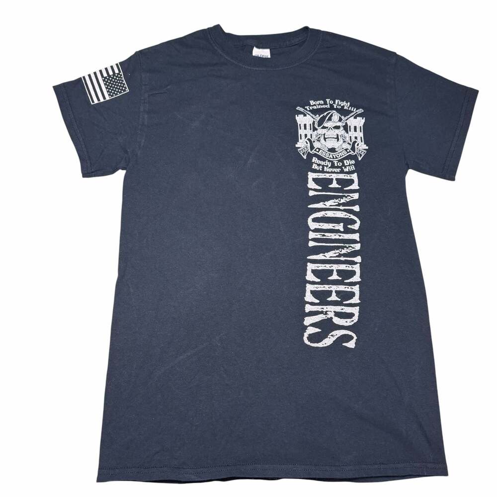 Gildan Army Engineers Born To Fight Trained To Kill Black T-Shirt